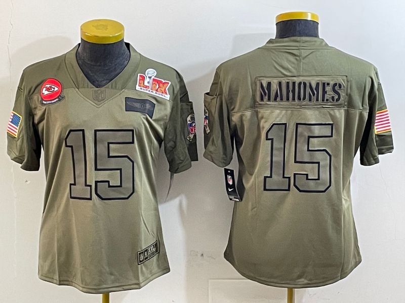 Youth Kansas City Chiefs #15 Mahomes Green 2025 Nike Vapor Limited NFL Jersey style 3